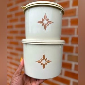 SOLD Vintage 1970s Tupperware 2 Nesting Containers Canisters Set